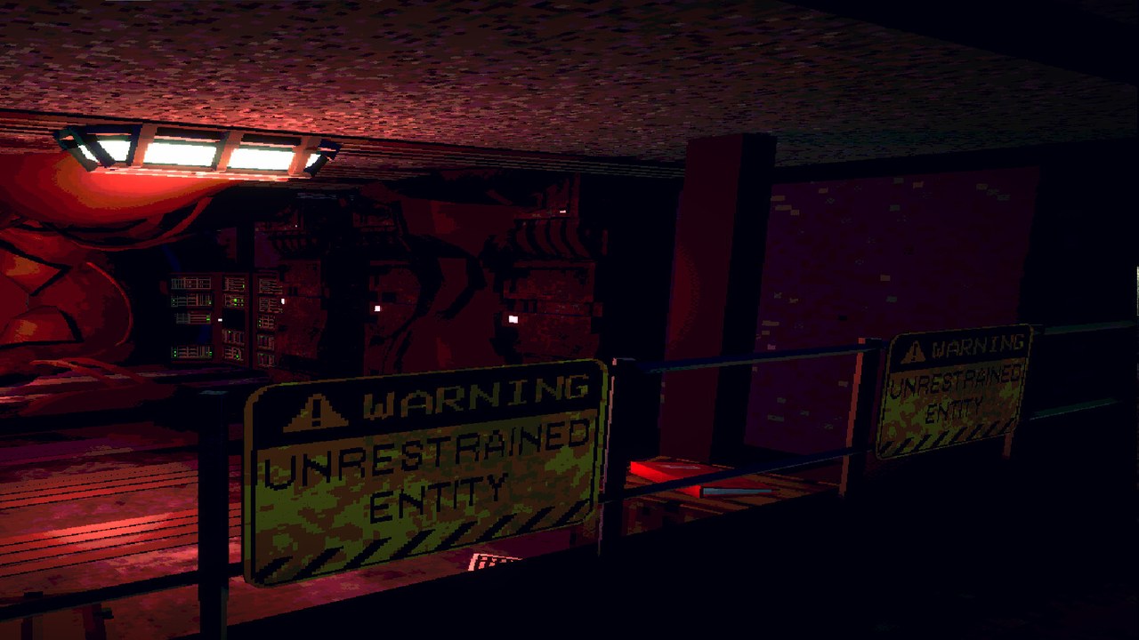 An entity warning deep in the station — HR: Human Remains official screenshot